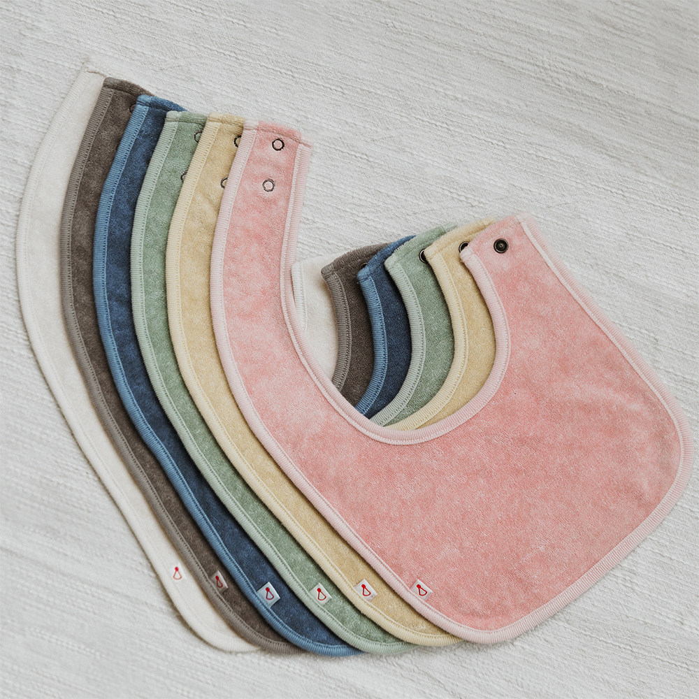 ORGANIC COTTON TERRY JERSEY BIBS | 6 COLOR | NATURAL DYEING